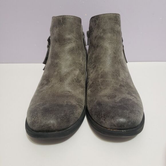 Boots Ankle Zip Faux Suede Women's Gray Sz 8M - Picture 3 of 9